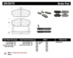 StopTech Brake Pads for Ford Mustang 2015-2023, Ceramic, Front, 309.0617.