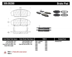 StopTech Brake Pads for Honda Civic 2006-2011, Front, Ceramic, 309.0829.