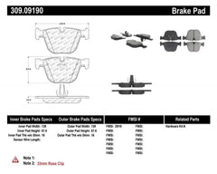 StopTech Brake Pads for Honda Civic 2006-2011, Front, Red, 309.0919.