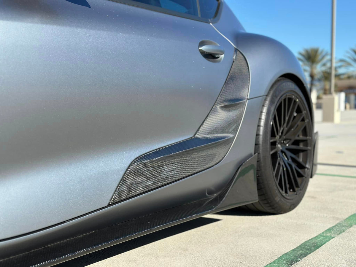 Carbon Fiber Door Fender Finned Trim - Toyota A90 Supra.