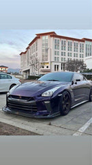 TS-Style Carbon Fiber Car Front Lip Diffuser - Nissan GTR R35 2017-2019.