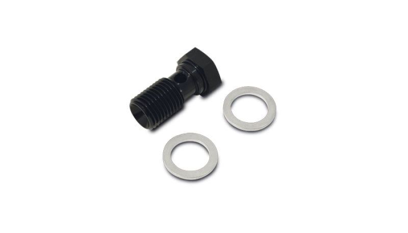 Vibrant Aluminum M14x1.5 22mm Long Banjo Bolt w/2 Washers - Anodized Black