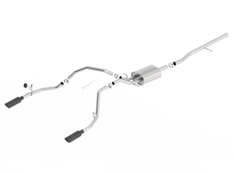 Borla 14 Silv/Sierra C/B Exh ATAK 1500 5.3L V8 AT/MT 2&4WD Ext Cab (78.7) WB - Black Chrome