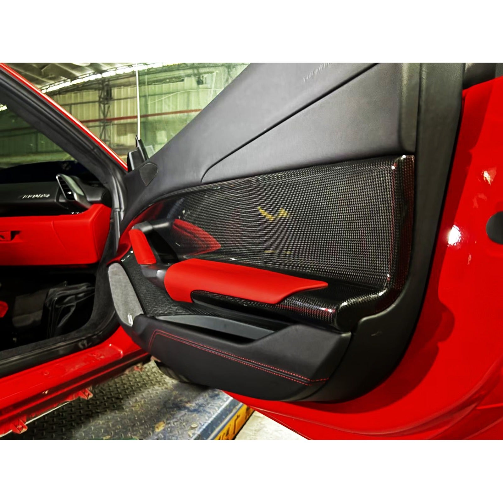 Carbon Fiber interior Door Trim - Ferrari 488 GTB 2015-2020.