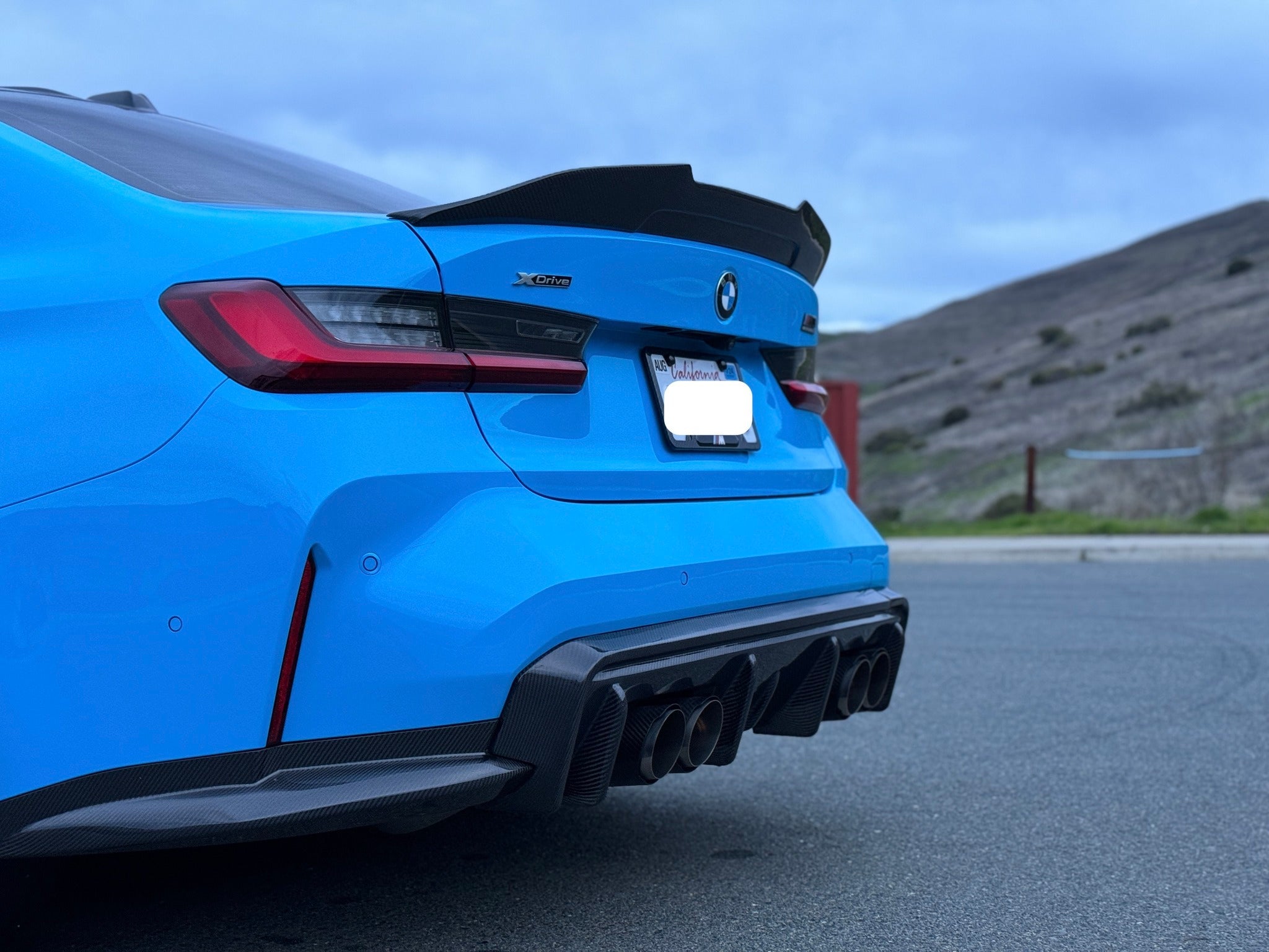 3D Style Carbon Fiber Rear Diffuser + Corner Extension - 2021-2025 BMW G80 M3.