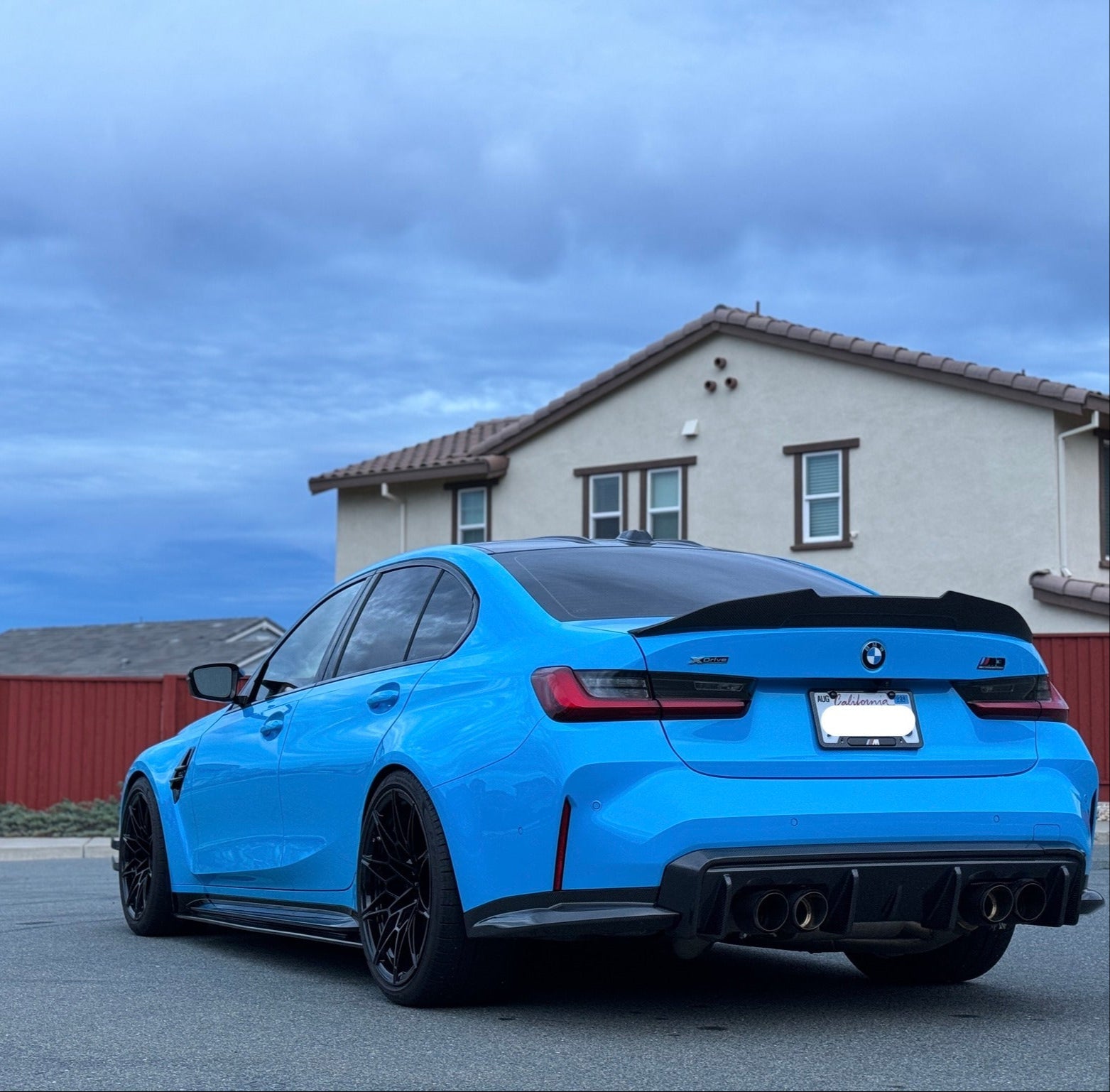 3D Style Carbon Fiber Rear Diffuser + Corner Extension - 2021-2025 BMW G80 M3.