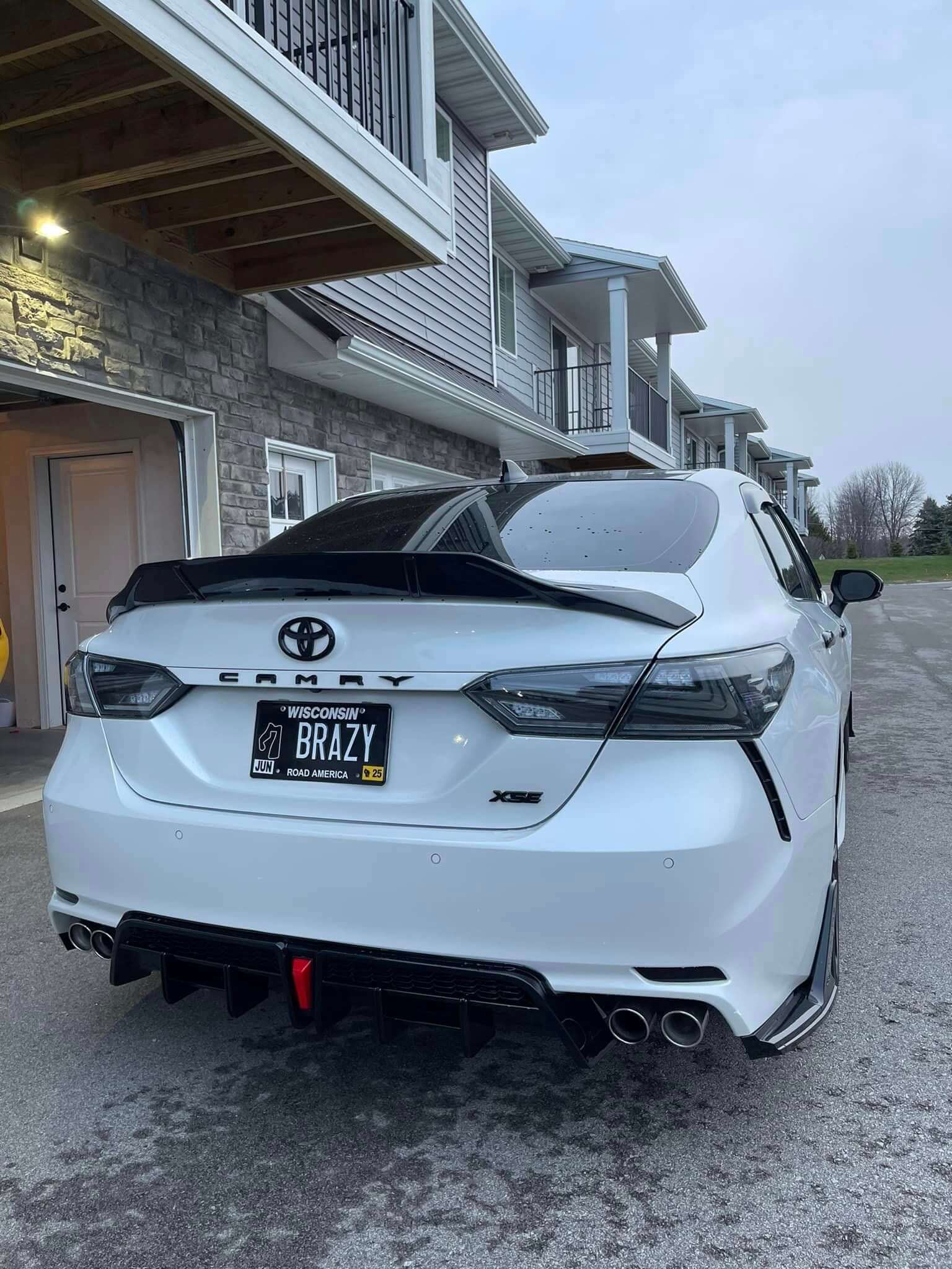 ABS Gloss Black Front Lip & Rear Diffuser w/ LED - Toyota Camry.