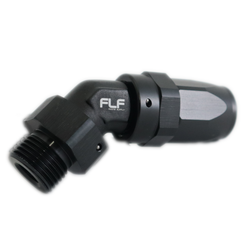 FLF Swivel Hose End (Braided Rubber) - 45 Degree ORB