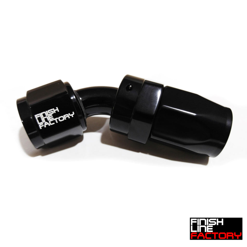 FLF Swivel Hose End (Braided Rubber) - 45 Degree
