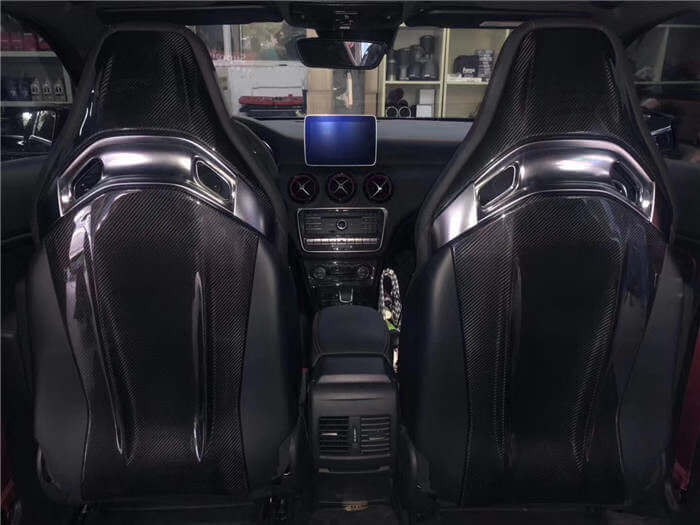 Carbon Fiber Seat Back Covers - Mercedes Benz W205 C63 & C43 AMG / A45 AMG / CLA 45 AMG.