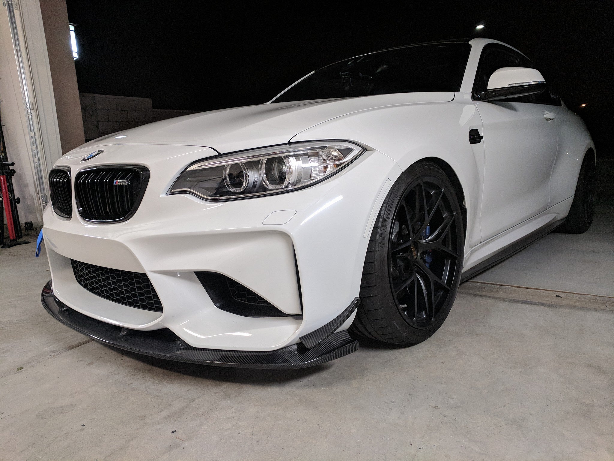 3D Design Style Carbon Fiber Front Lip - BMW F87 M2.