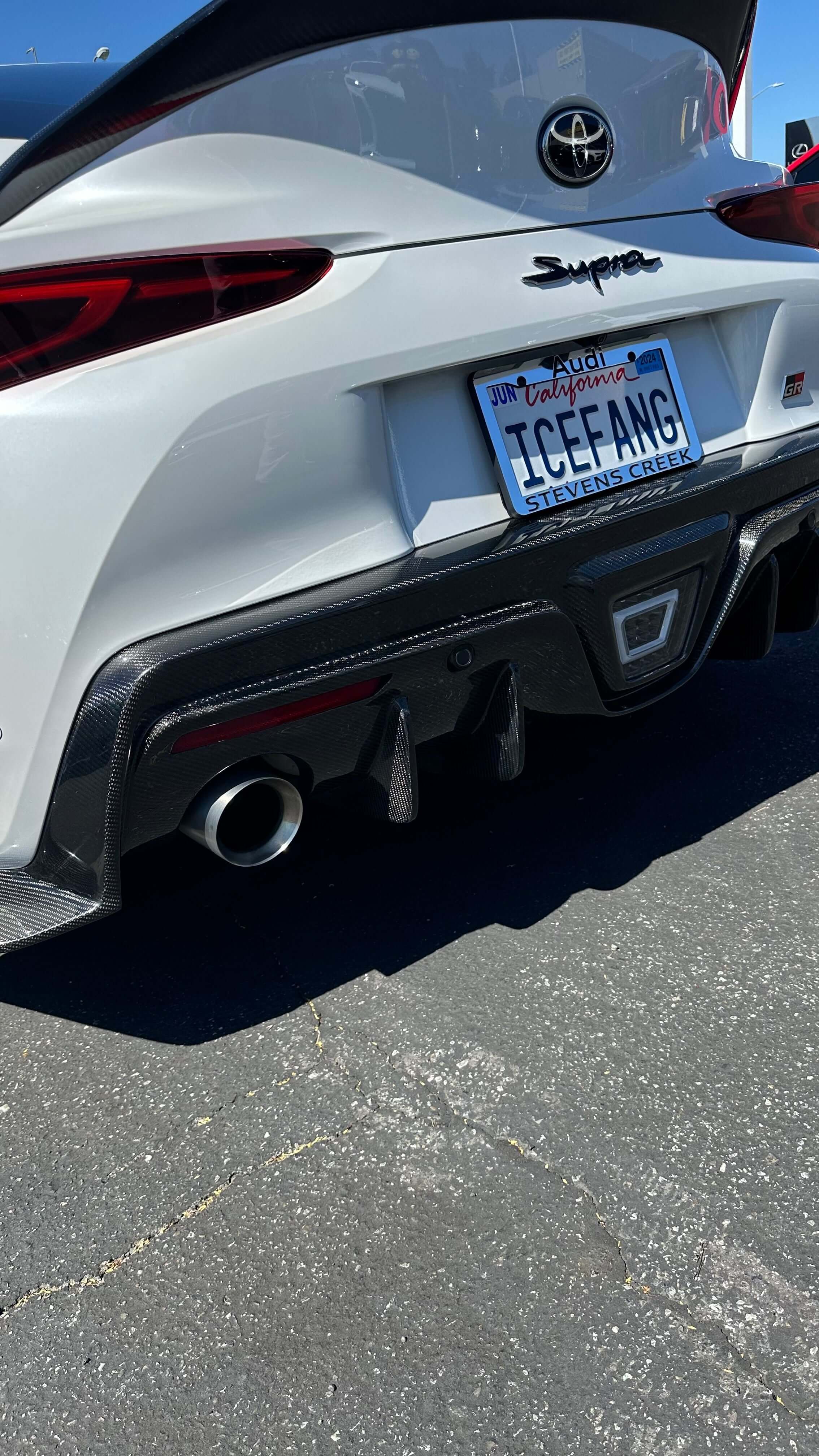 Carbon Fiber Rear Diffuser V2 for Toyota A90 Supra.