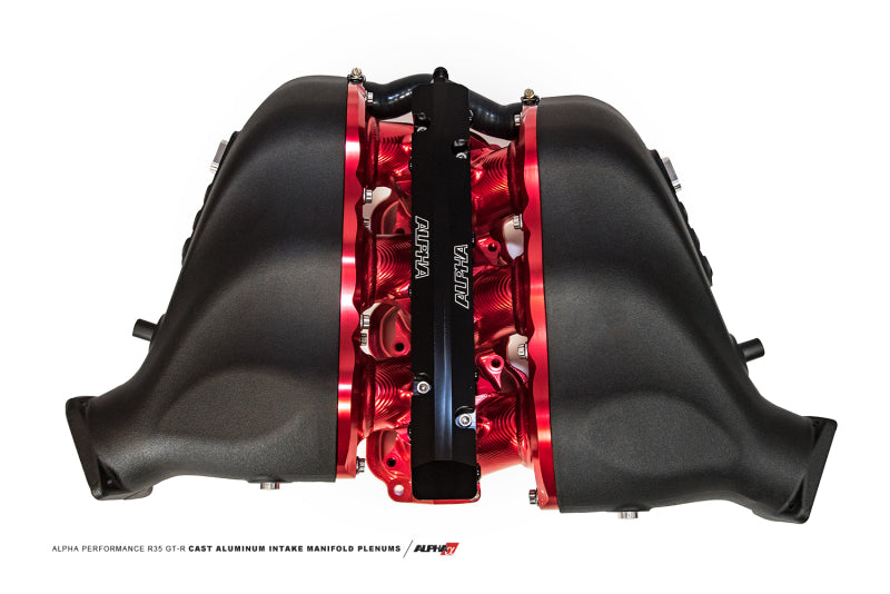 AMS Performance 09+ Nissan GT-R R35 Alpha Carbon Fiber/Billet Intake Manifold Triple Fuel Rail 18inj