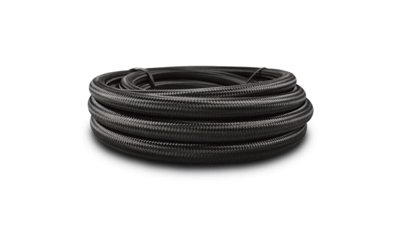 Vibrant -4 AN Black Nylon Braided Flex Hose w/ PTFE liner (10FT long)