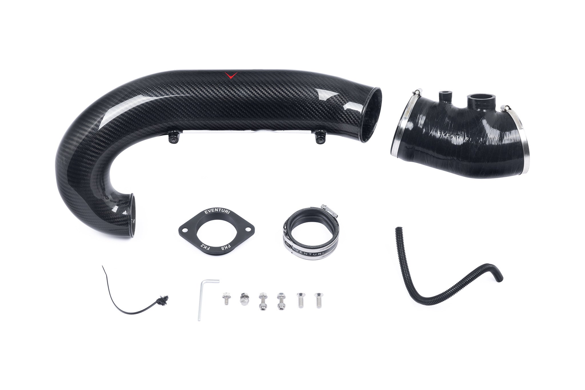 Eventuri Black Carbon Charge Pipe | 2017-2021 Honda Civic Type-R (EVE-FK8V3-CF-CHG).