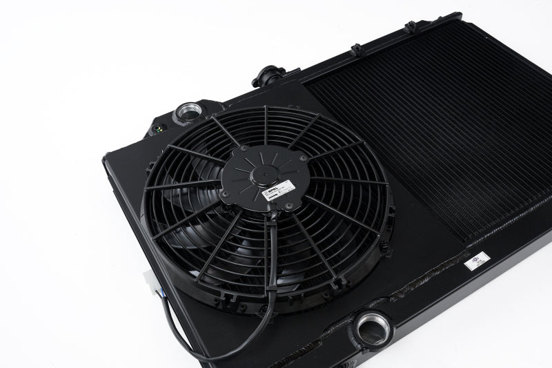 CSF 01-07 Mitsubishi Evo 7/8/9 Full-Slim Radiator w/12in Fan & Shroud/-16AN - Black