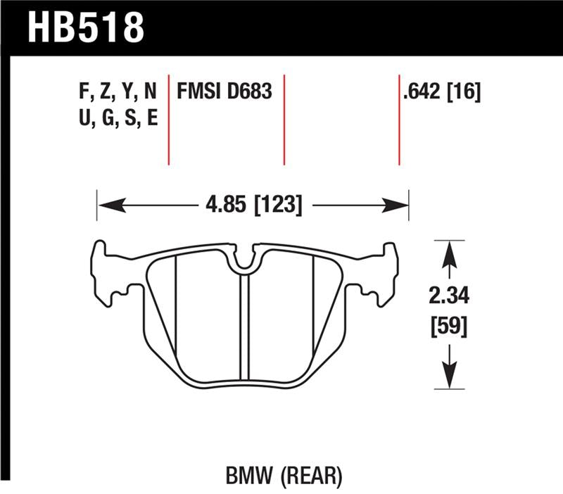 Hawk BMW Rear DTC-70 Race Brake Pads