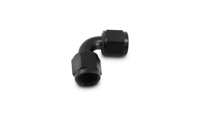Vibrant -3AN Female 90 Degree Union Adapter (AN to AN) - Anodized Black Only