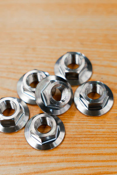 Titanium Strut Tower Hardware Kit for Honda 1.5T and 2.0T (Flanged Nuts) - RAW FINISH (6)