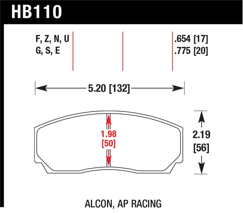 Hawk AP CP3307 / CP5040-5S4 / CP5200 (SC250) Caliper HT-10 Race Brake Pads
