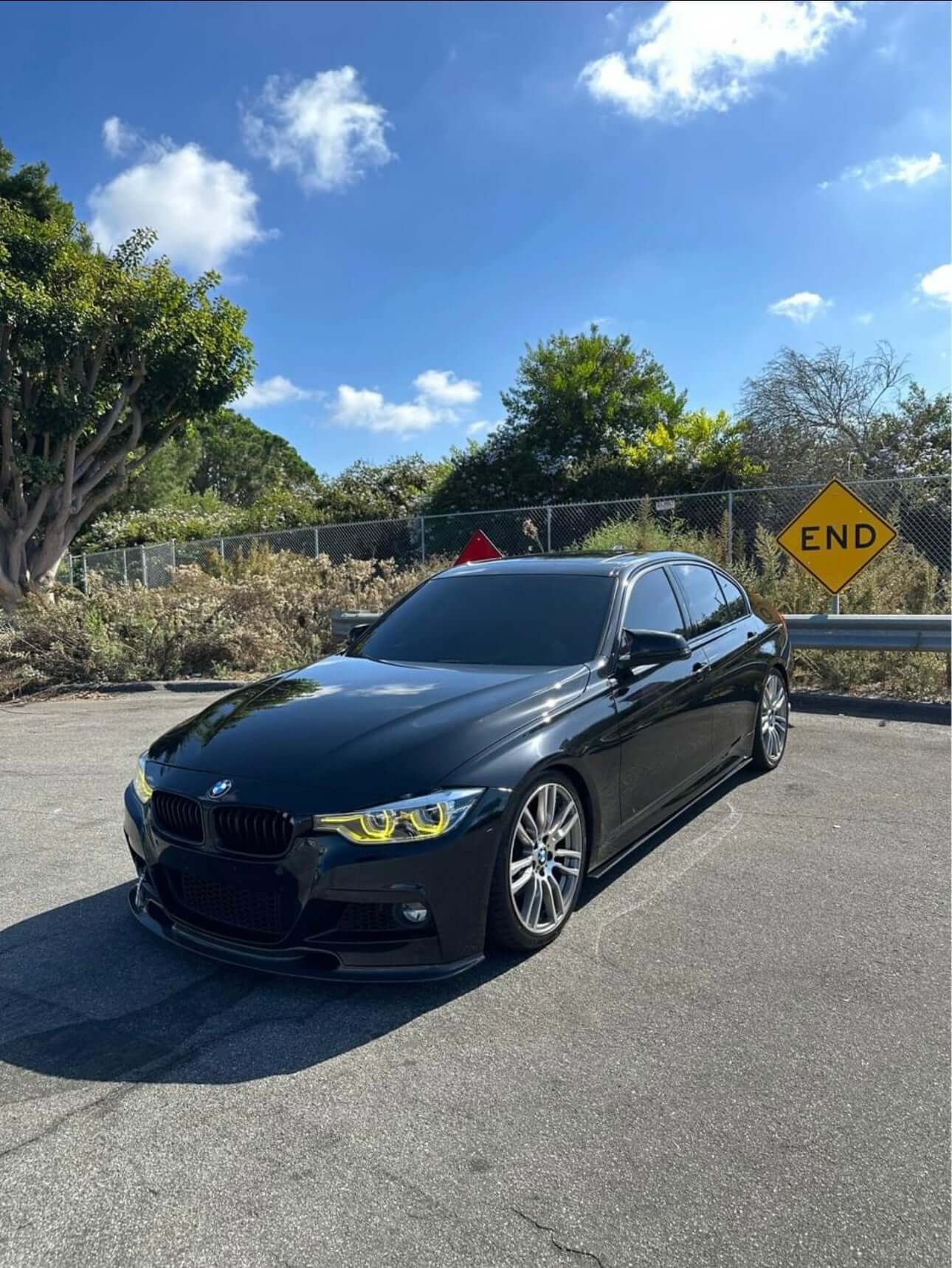 Carbon Fiber M Sport Front Bumper Lip for BMW F30 3 Series 2012-2019 V style.