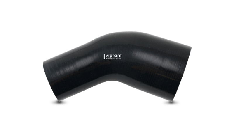 Vibrant 4 Ply Aramid 45 Degree Silicone Transition Hose 2.75in ID x 3in Length In/Out - Black