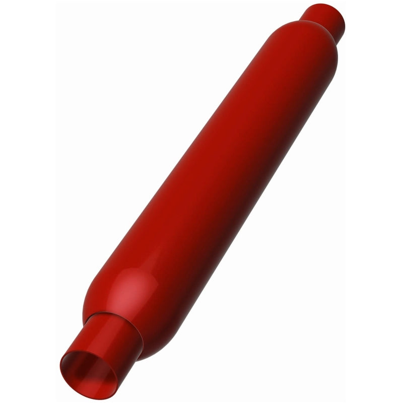 MagnaFlow Muffler Red Pack Series Glasspack 3.5in Rd 26in Body Length 2in/2in Inlet/Outlet