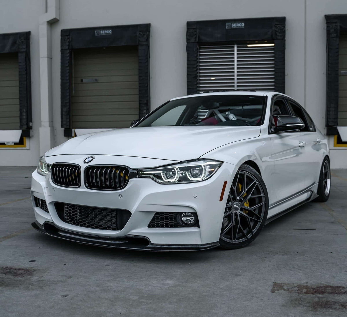 Carbon Fiber M Sport Front Bumper Lip for BMW F30 3 Series 2012-2019 V style.