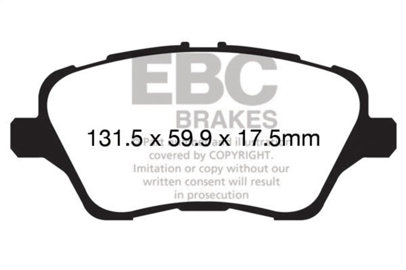 EBC 13-17 Ford Fiesta ST 1.6 Turbo Yellowstuff Front Brake Pads