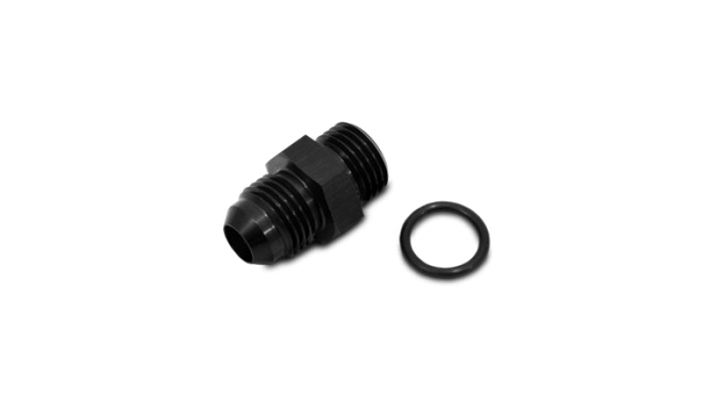 Vibrant -6AN Male Flare to -12 ORB Male Straight Adapter w/O-Ring - Anodized Black