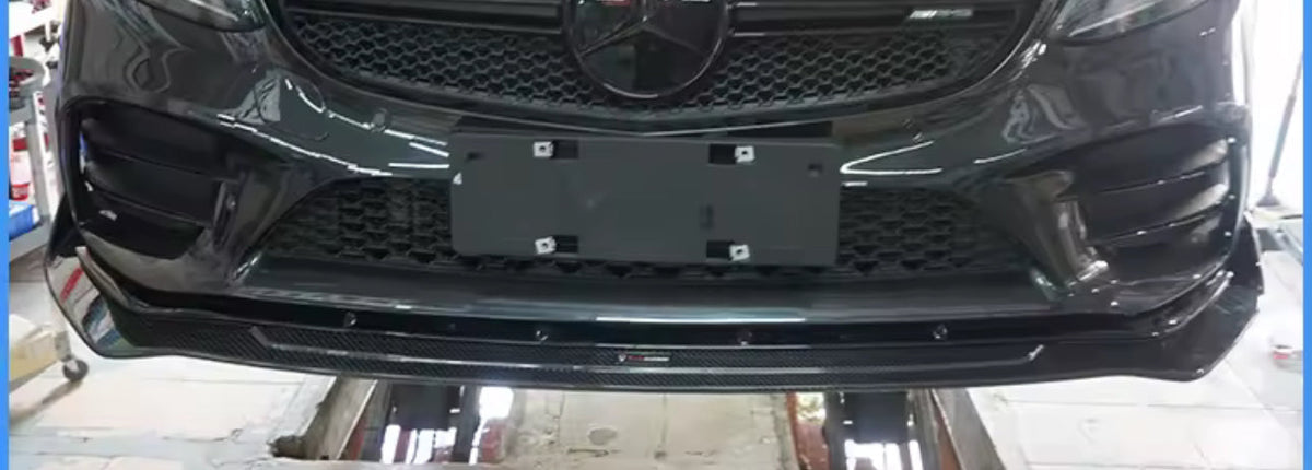 Carbon fiber TK Style front lip - Mercedes Benz AMG C Class C43 Coupe 2019-2023.