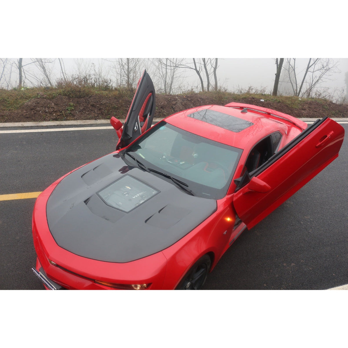 Carbon Fiber Engine Bonnet w/ Transparent Window - Chevrolet Camaro 2017-2019.