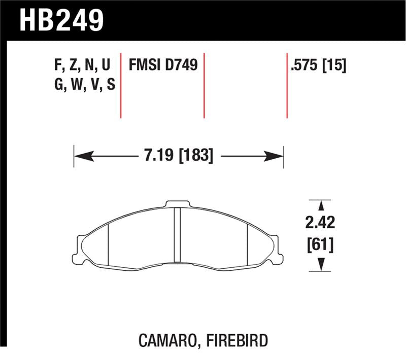 Hawk 98-02 Camaro/Firebird HP+ Street Front Brake Pads