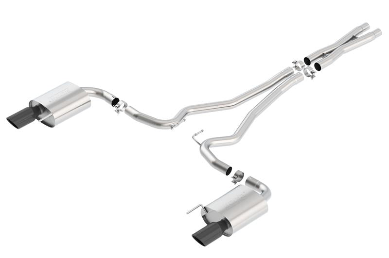 Borla S-Type Cat-Back 15-17 Ford Mustang GT 5.0L V8 MT/AT 2.5in pipe 4in tip (Black Chrome)
