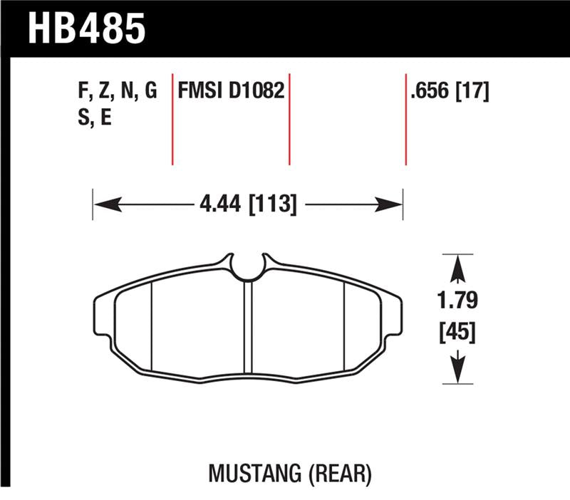 Hawk 05-07 Ford Mustang GT & V6 HPS Street Rear Brake Pads