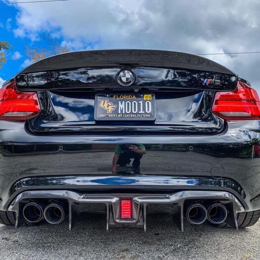 KHF Style Carbon Fiber Rear diffuser w/ Brake Light - BMW F87 M2.