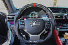 Carbon Fiber Steering Wheel w/ Red Stripe - Lexus IS250/350 & RX350.