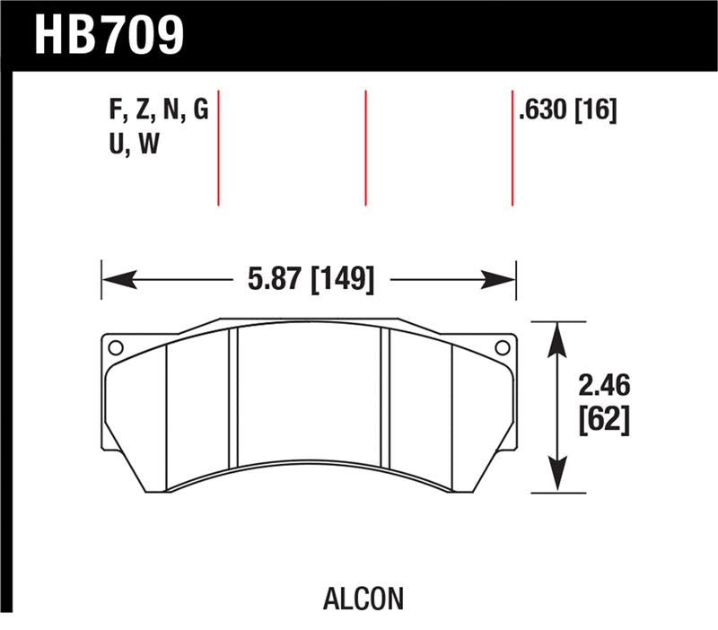 Hawk Performance Alcon Mono 6, Model 4497 HPS Street Brake Pads