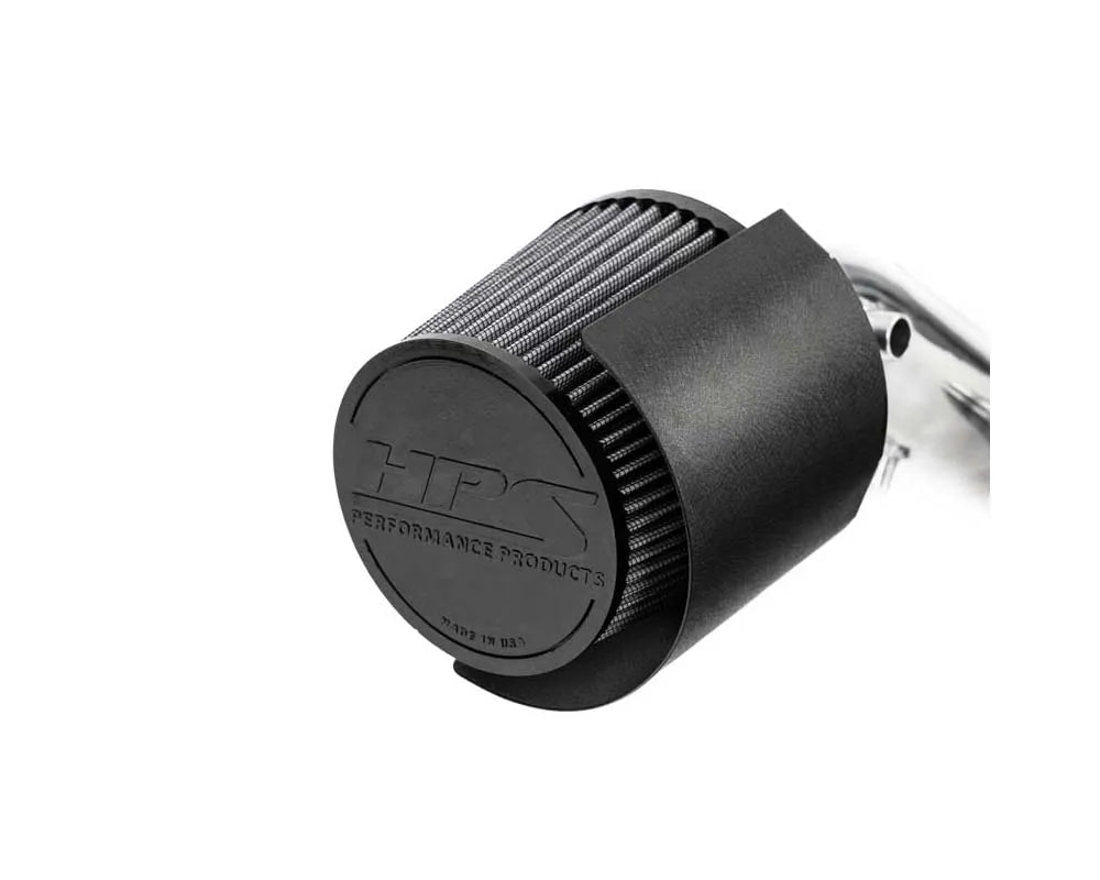 HPS Performance Polished Shortram Air Intake Kit Includes Heat Shield Honda CR-V 2.4L 2002-2004.