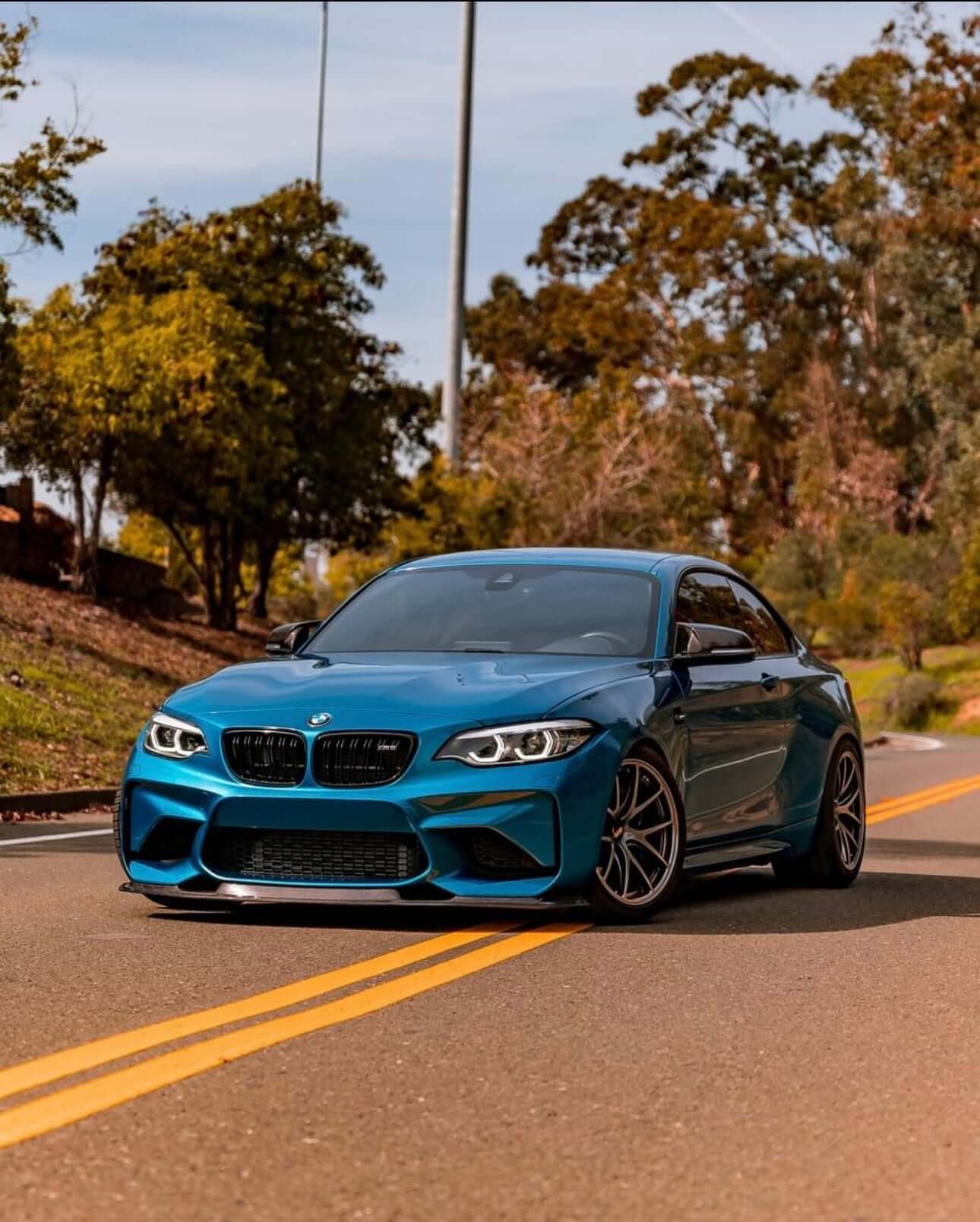 M Style Carbon Fiber Front Lip - BMW F87 M2.