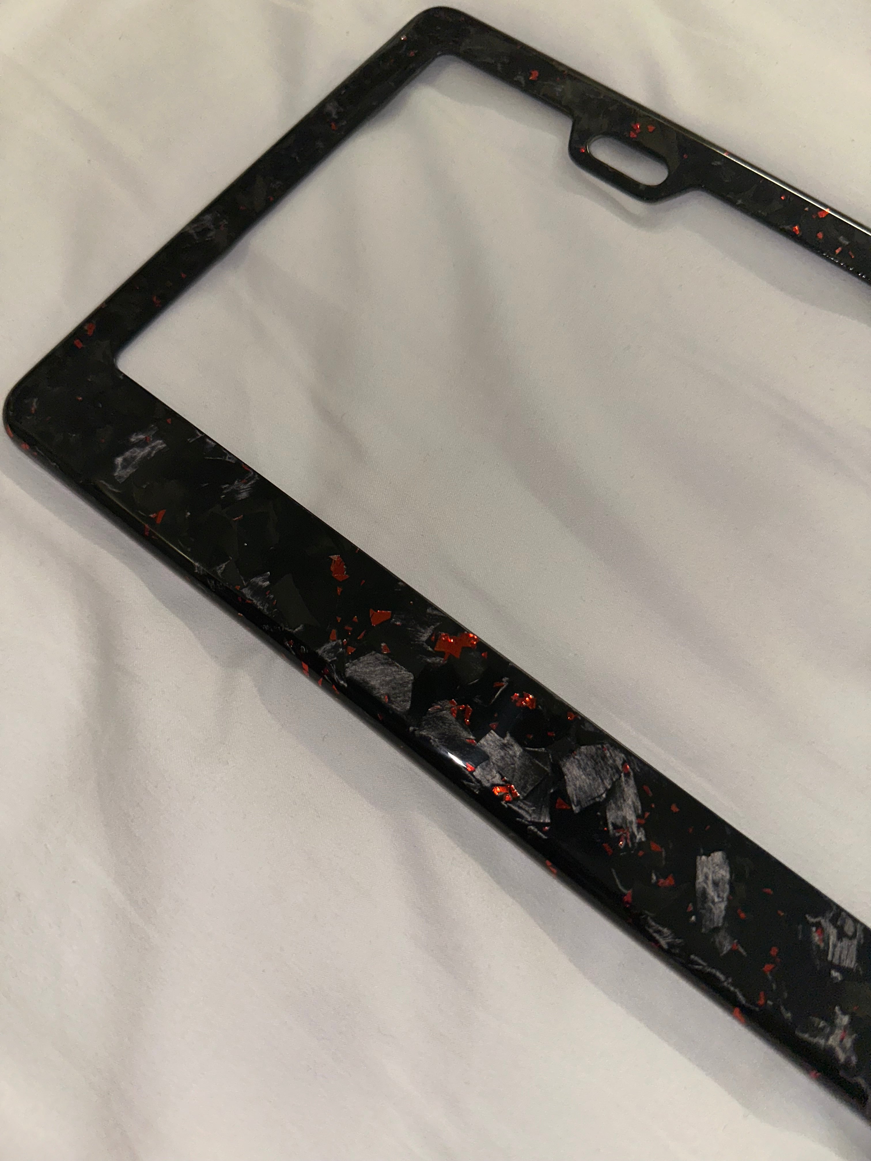 Colored Forged Carbon Fiber Universal License Plate Frame.