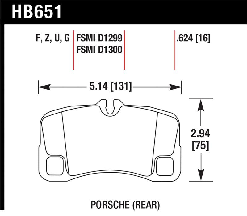 Hawk 07-08 Porsche 911 Turbo/911 GT3/911 GT3 CUP Rear Ceramic Street Brake Pads