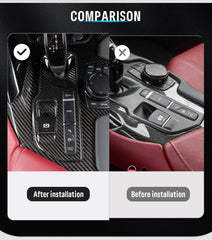Carbon Fiber Gear Shift Panel Trim Gloss - Toyota Supra A90 MK5.