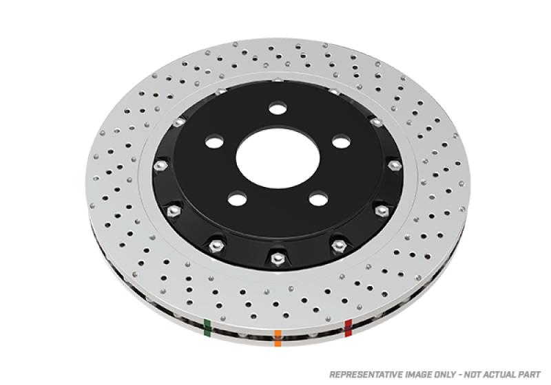 DBA 01-03 Acura CL Front 5000 2-Piece Drilled & Slotted Rotor w/Black Hat