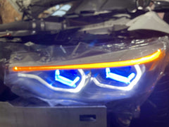 LED Headlight w/ Blue X bulb - BMW F8X F80 M3 F82 F83 M4 F32 F36.