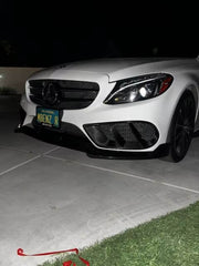 Carbon Fiber Front Air Vent Trim - Mercedes C300 C400 C450 C43 AMG Sedan 15-17.