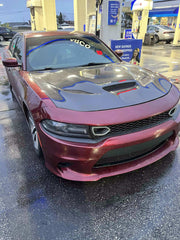 Hell Cat Style Carbon Fiber Hood - 2015-21 Dodge Charger.