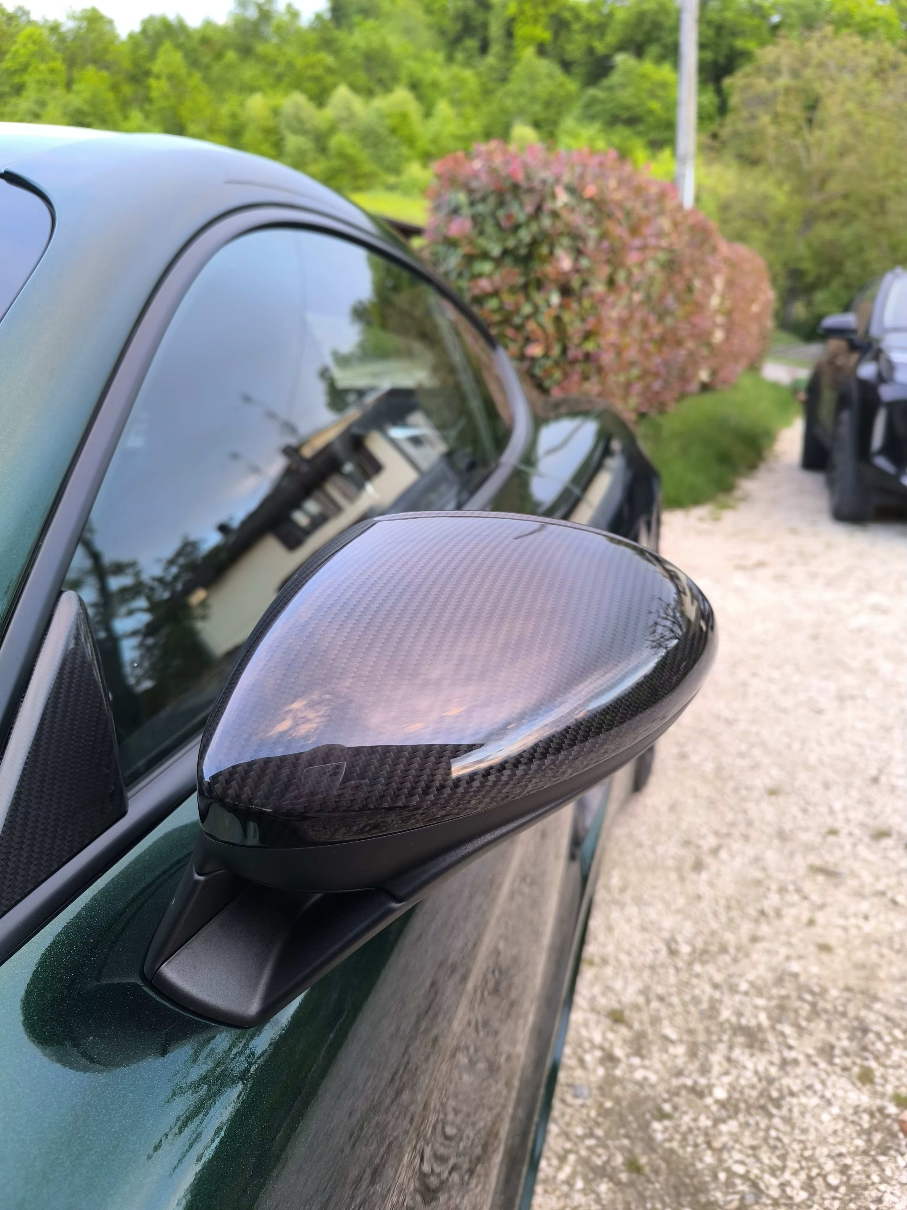 Dry Carbon Fiber Mirror Caps For Porsche 718 Cayman Boxster 2016-2021.