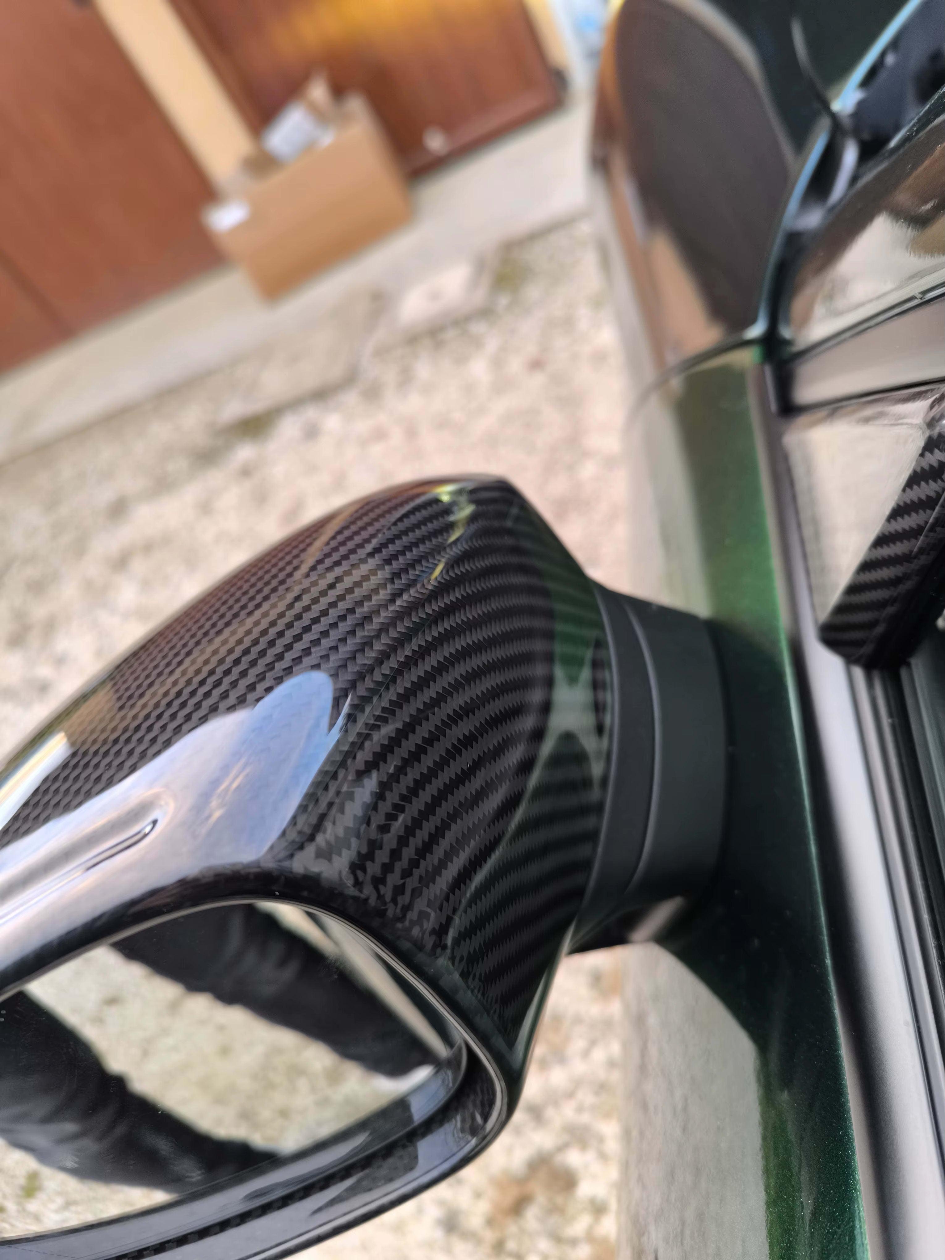 Dry Carbon Fiber Mirror Caps For Porsche 718 Cayman Boxster 2016-2021.