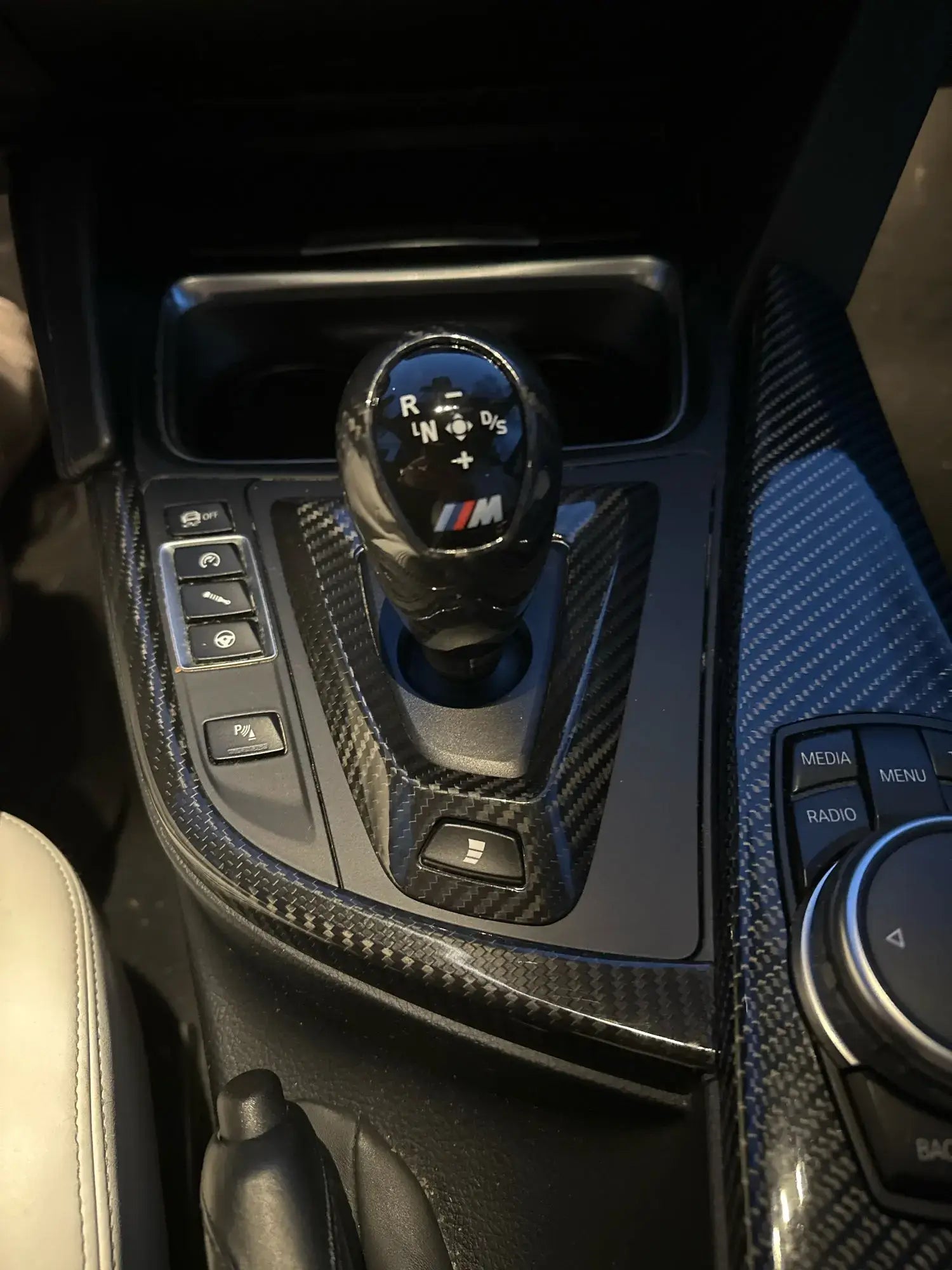 Carbon Fiber Shifter Gear Shift Knob Head Cover 2pc set- BMW M F Chassis.